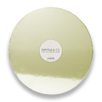 14 inch Gold Mirror MDF Cake Board Round  - each