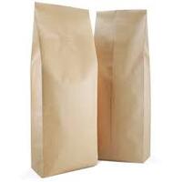 1kg Box Bottom Bag - with Valve - Natural Kraft - 25psc