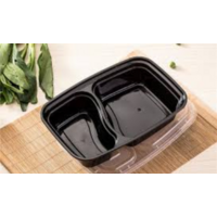 Bento Box 2 Compartment Sleeve of 50 Containers & 50 lids (3)