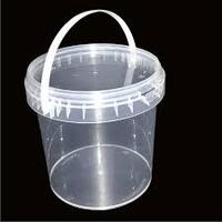 2lt Clear Pail Bucket with handle -Clear lid included  EACH