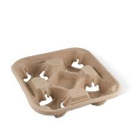 4 Cup Pulp Coffee Carry Tray -50 SLEEVE
