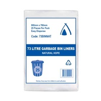 73 litre Natural Bin Liner HDPE 900x760mm - carton of 250