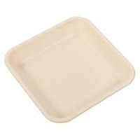 Natural Fiber Food Tray - 6x6 - 125 per sleeve ( 4 sleeves per carton)