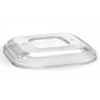 Clear PET Lid for Sugarcane Sq Container 50/Sleeve