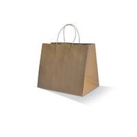 Brown Kraft Bag/Flat handle/Takeaway medium 25PC per sleeve (10 sleeves per carton)