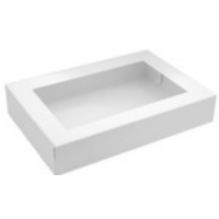 Biscuit Box Rectangle with Window Lid 25.5 x 17.5 x 5cm   -each 