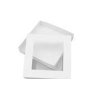 Single Biscuit Box Square with clear window 15.5x15.5x3cm   - Each 