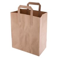 Small Brown Flat Handle Bags - 260w x 350h x 110g - 50 P/Sleeve