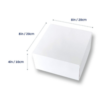 Cake Box 8x8x4 Inches White Fold Lid -Each