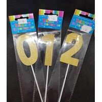 Gold Cake Topper - Number from 0-9 - each 