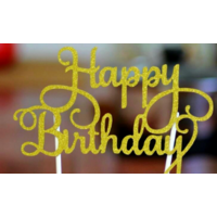  Happy Birthday Cake Topper Glitter - each