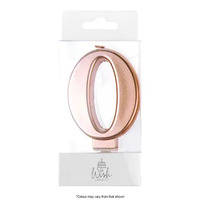 Number 0 Candle Rose Gold