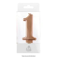 Number 1 Candle Rose Gold
