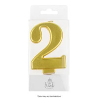 Number 2 Candle Gold