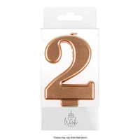 Number 2 Candle Rose Gold