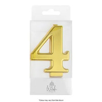 Number 4 Candle Gold