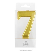 Number 7 Candle Gold