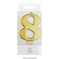 Number 8 Candle Gold