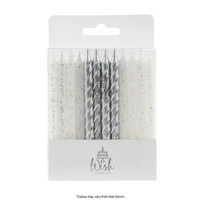 Candles Silver Spiral 24 Pack