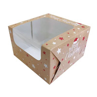 Merry Christmas Cake Box 8x8x5" with window lid - each