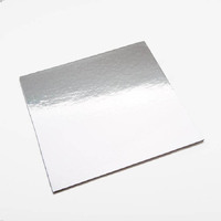 6 Inch Silver Compressed Cardboard Square Cake Board - Each 