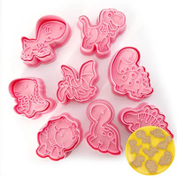 Dinosaurs Cookie Cutters and Stamp Set - 8 Pieces