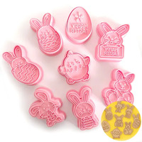 Easter Cookie Cutters and Stamp Set - 8 Pieces