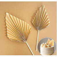 Decorative Fan Cake Topper  - Cream 2 Pcs