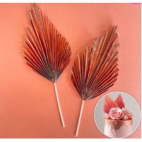 Decorative Fan Cake Topper  - Metallic Rose Gold 2 Pcs