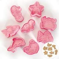 Sea Themed Cookie Cutters - 8 Pcs 