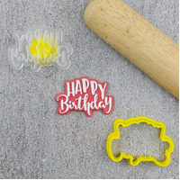 Happy Birthday Cutter and Debosser Set - Mini