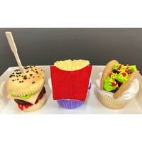 'Savory Sweets' Buttercream Piping Hamburgers,Tacos plus fries!