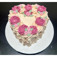 Ruffles and Rosettes Heart Cake Decorating Class *Using cake cream*