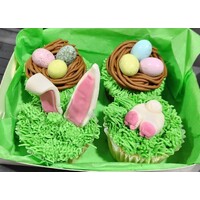 Easter Cupcakes with fondant rabbit tails and ears