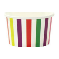 8oz Candy Stripe Ice-Cream Cup - 50/Sleeve