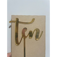 Ten Cake Topper in Gold Mirror