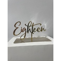 Eighteen Cake Topper in Gold Mirror 