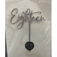 Eighteen Cake Topper in Silver Mirror