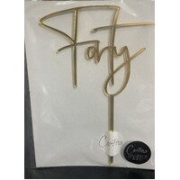 Forty Cake Topper in Gold Mirror