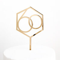 '60' Cake Topper in Gold Acrylic