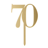 Cake Topper 70 Gold Acrylic