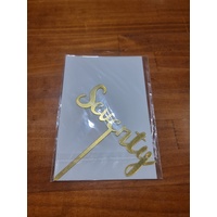 Cake Topper Seventy Gold Acrylic