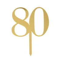 Cake Topper 80 Gold Acrylic