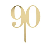 Cake Topper 90 Gold Acrylic