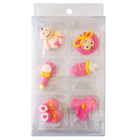 Baby Girl Sugar Decorations 6/pkt