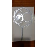 30 Cake Topper in Silver Acrylic