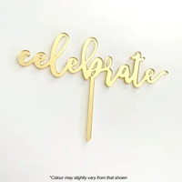 Cake Topper 'Celebrate' Gold Acrylic