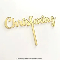 Cake Topper Christening Gold Acrylic
