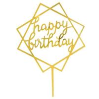 Happy Birthday Cake Topper Acrylic (Square)