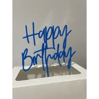 Happy Birthday Cake Topper Blue